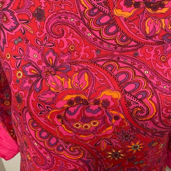 Isaac Mizrahi Floral Pink Paisley Sheath 3/4 Sleeve Dress - Excellent Condition - Picture 3 of 8